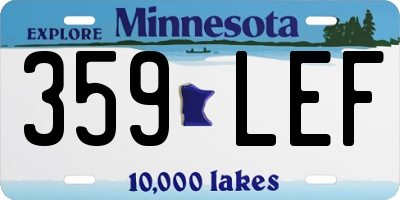 MN license plate 359LEF