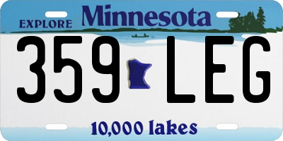 MN license plate 359LEG