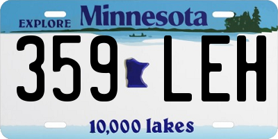 MN license plate 359LEH