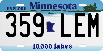 MN license plate 359LEM