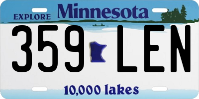 MN license plate 359LEN