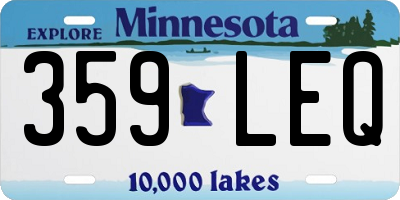 MN license plate 359LEQ