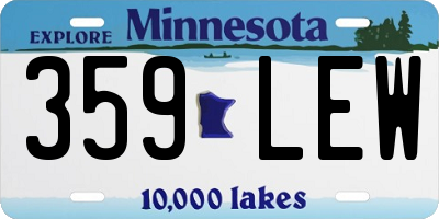 MN license plate 359LEW