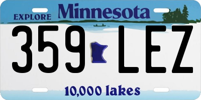 MN license plate 359LEZ
