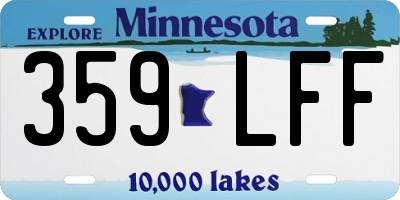 MN license plate 359LFF
