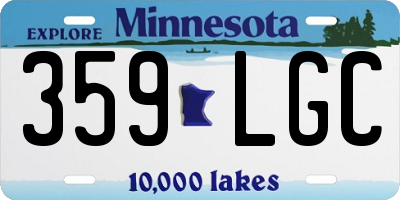 MN license plate 359LGC