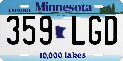 MN license plate 359LGD
