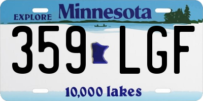 MN license plate 359LGF