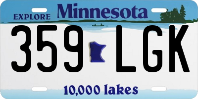 MN license plate 359LGK