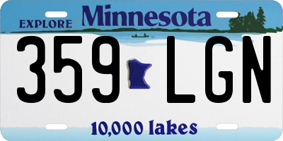 MN license plate 359LGN