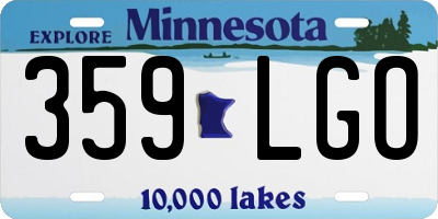 MN license plate 359LGO