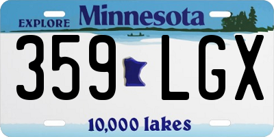 MN license plate 359LGX