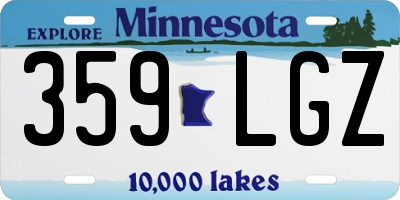 MN license plate 359LGZ