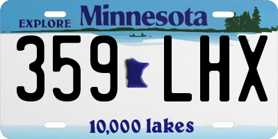 MN license plate 359LHX