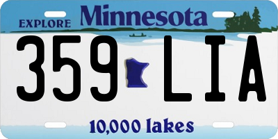 MN license plate 359LIA