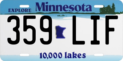 MN license plate 359LIF