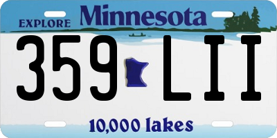 MN license plate 359LII