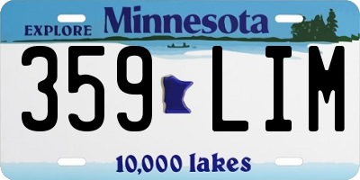 MN license plate 359LIM
