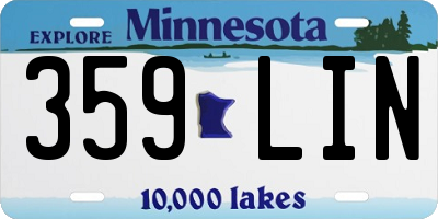 MN license plate 359LIN