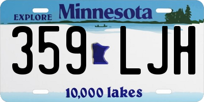 MN license plate 359LJH