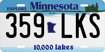 MN license plate 359LKS