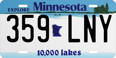 MN license plate 359LNY