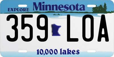 MN license plate 359LOA