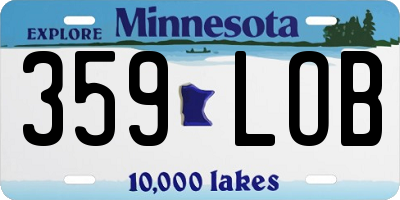 MN license plate 359LOB