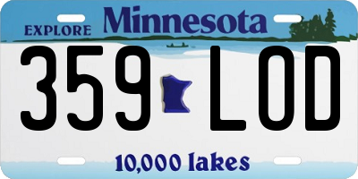 MN license plate 359LOD