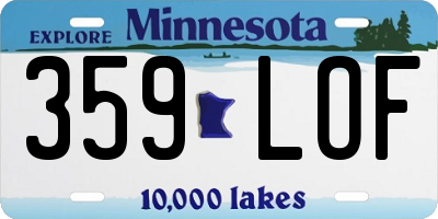 MN license plate 359LOF