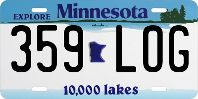 MN license plate 359LOG