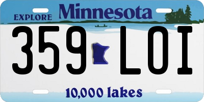 MN license plate 359LOI