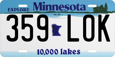 MN license plate 359LOK
