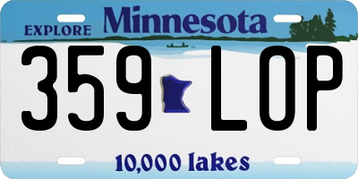 MN license plate 359LOP