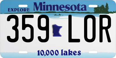 MN license plate 359LOR