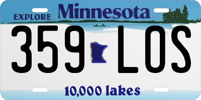 MN license plate 359LOS