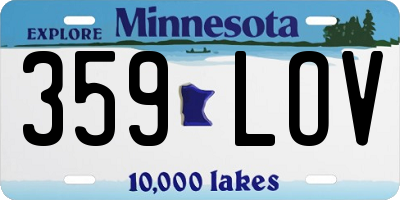 MN license plate 359LOV