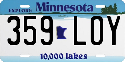 MN license plate 359LOY