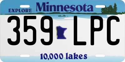 MN license plate 359LPC