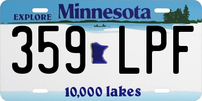 MN license plate 359LPF