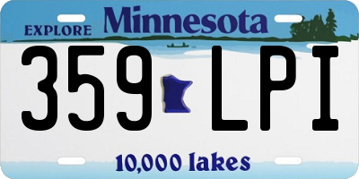 MN license plate 359LPI
