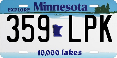 MN license plate 359LPK