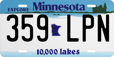 MN license plate 359LPN