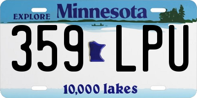 MN license plate 359LPU