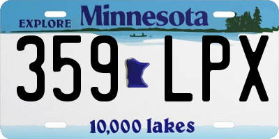 MN license plate 359LPX