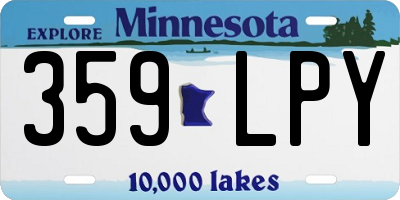 MN license plate 359LPY