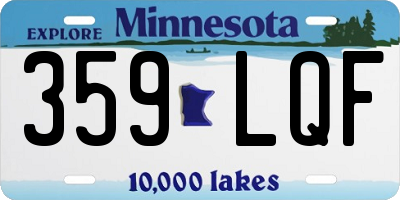 MN license plate 359LQF