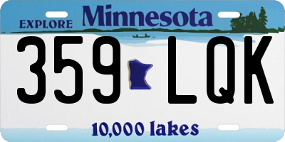 MN license plate 359LQK