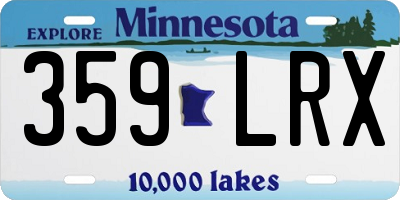 MN license plate 359LRX