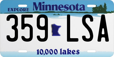 MN license plate 359LSA